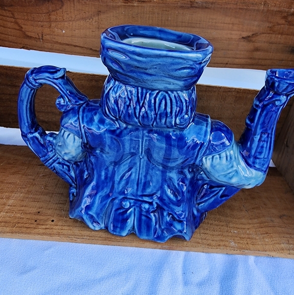 Victorian Ironstone Royal Armsflow Blue Teapot " Buddha Toby - Picture 4 of 7
